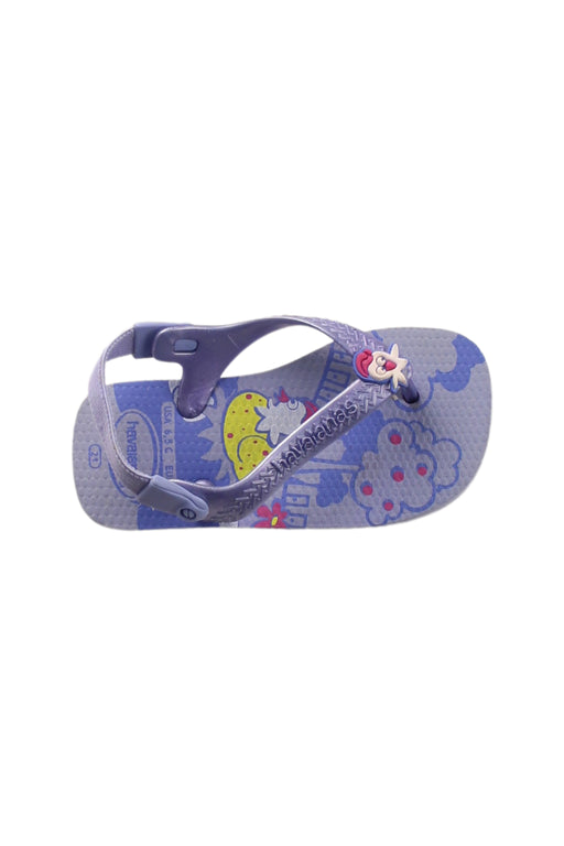 A Purple Flip Flops from Havaianas in size 18-24M for girl. (Front View)