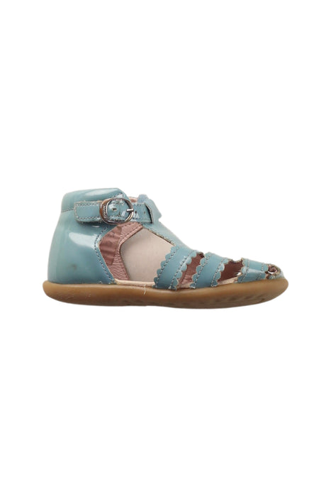 A Blue Sandals from Jacadi in size 12-18M for girl. (Front View)