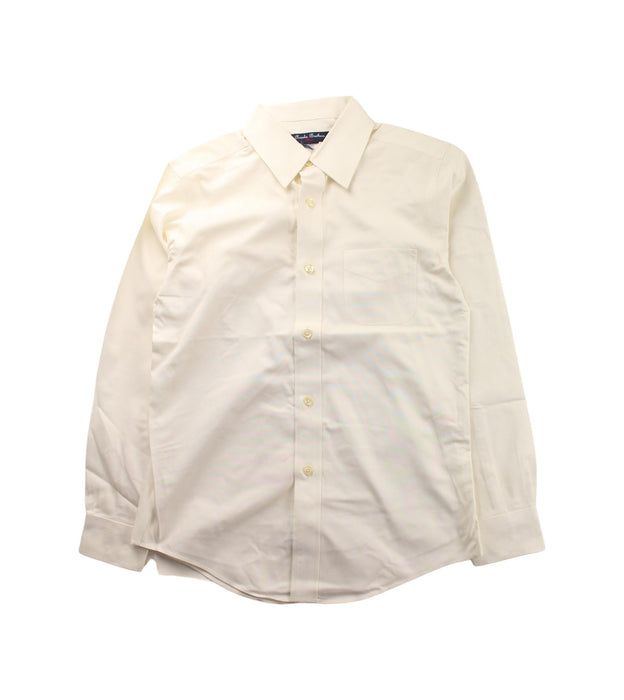 A White Long Sleeve Shirts from Brooks Brothers in size 14Y for boy. (Front View)