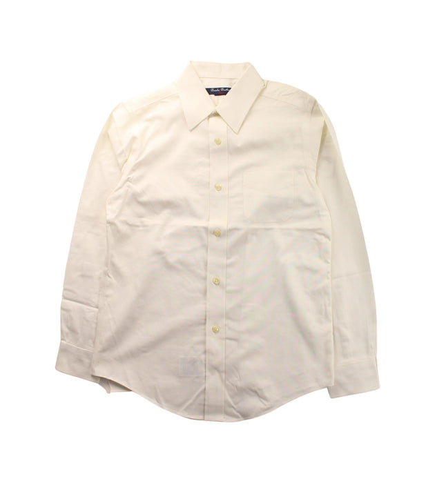 A White Long Sleeve Shirts from Brooks Brothers in size 14Y for boy. (Front View)