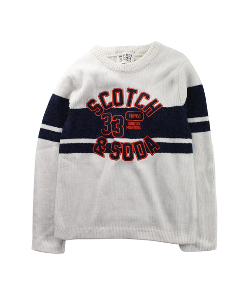 A White Knit Sweaters from Scotch & Soda in size 8Y for boy. (Front View)