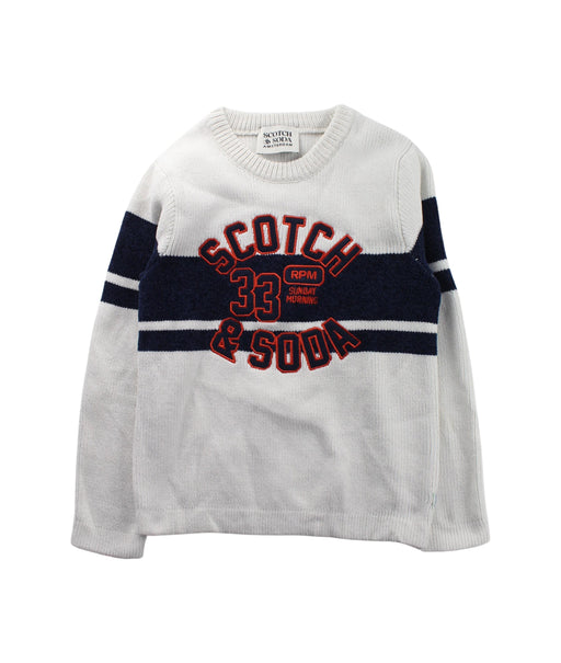 A White Knit Sweaters from Scotch & Soda in size 8Y for boy. (Front View)