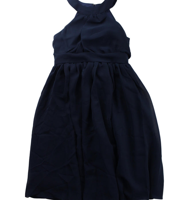 A Blue Sleeveless Dresses from JJ's House in size 4T for girl. (Front View)