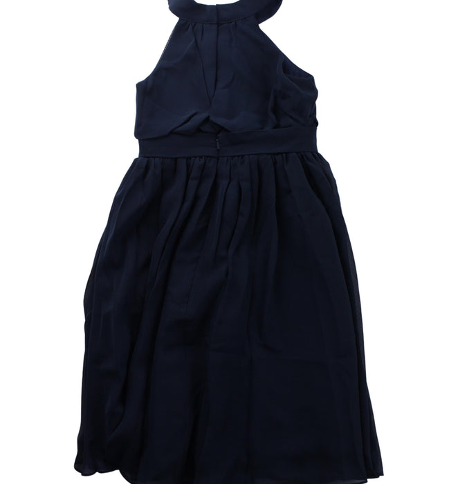 A Blue Sleeveless Dresses from JJ's House in size 4T for girl. (Back View)