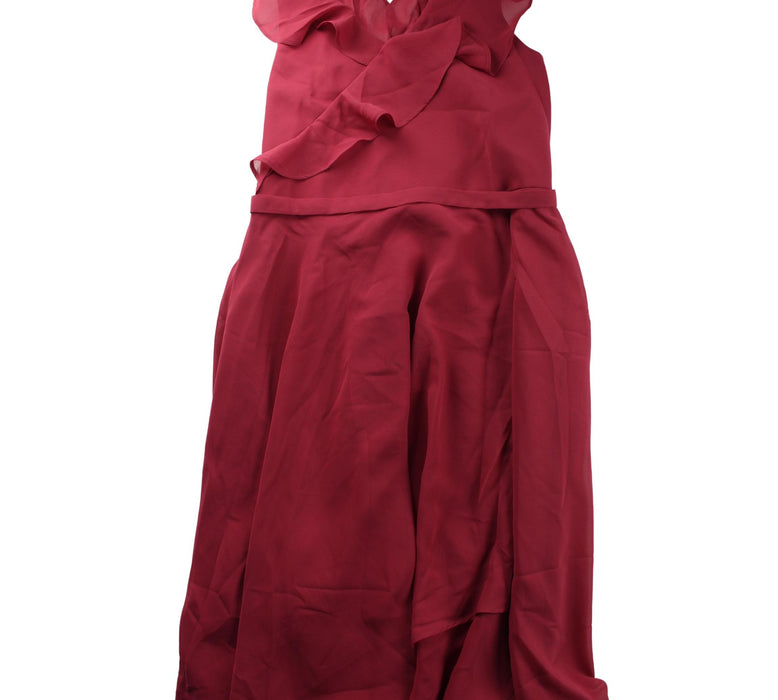 A Red Sleeveless Dresses from JJ's House in size 12Y for girl. (Front View)