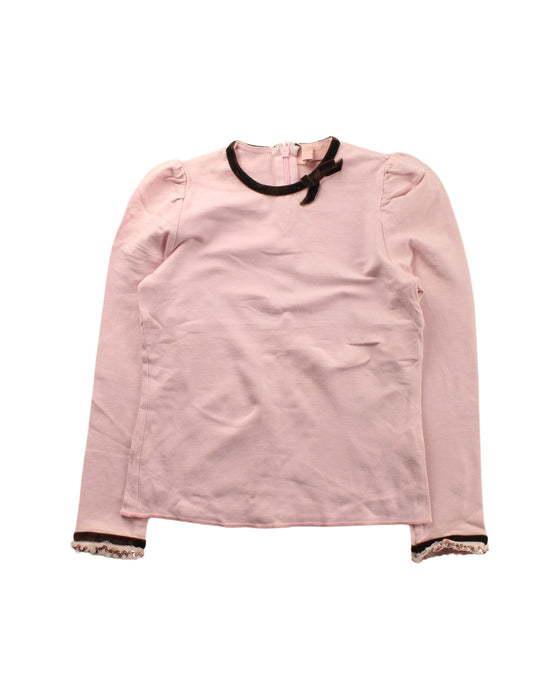 A Pink Long Sleeve Tops from Monnalisa in size 4T for girl. (Front View)