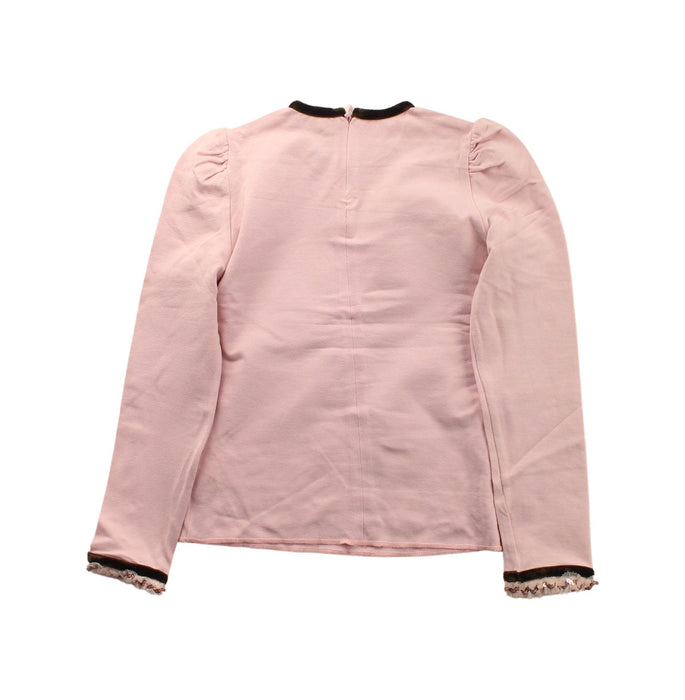 A Pink Long Sleeve Tops from Monnalisa in size 4T for girl. (Back View)