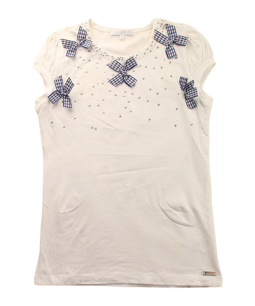 A White Short Sleeve Tops from Miss Grant in size 10Y for girl. (Front View)