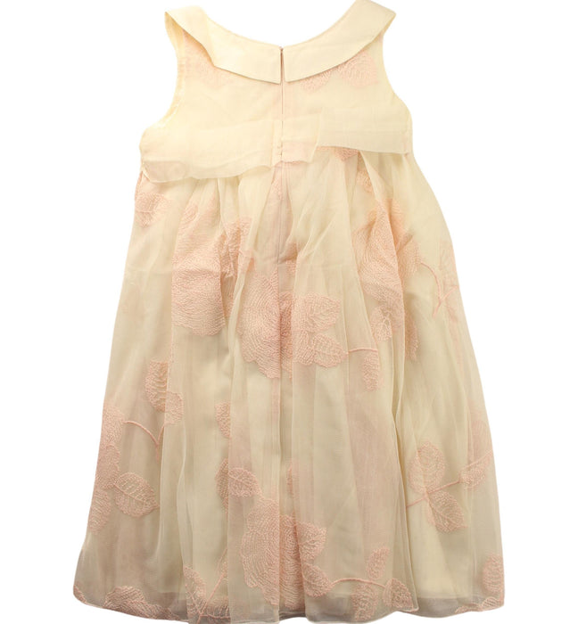 A Ivory Sleeveless Dresses from I Pinco Pallino in size 6T for girl. (Back View)