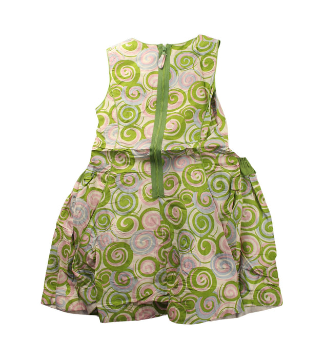 A Green Sleeveless Dresses from I Pinco Pallino in size 8Y for girl. (Back View)