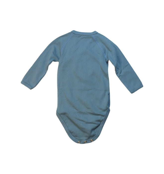 A Teal Long Sleeve Bodysuits from Petit Bateau in size 3-6M for neutral. (Back View)