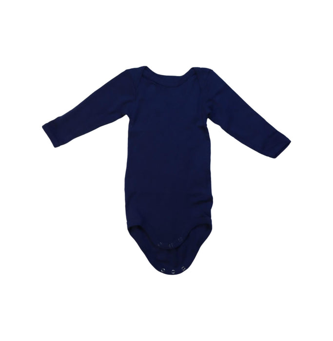 A Blue Long Sleeve Bodysuits from Petit Bateau in size 3-6M for neutral. (Front View)