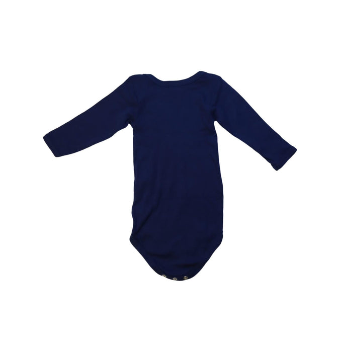 A Blue Long Sleeve Bodysuits from Petit Bateau in size 3-6M for neutral. (Back View)