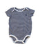 A Navy Short Sleeve Bodysuits from Ralph Lauren in size 3-6M for neutral. (Front View)