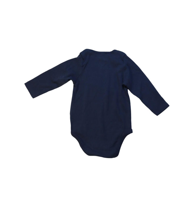 A Navy Long Sleeve Bodysuits from Mori in size 6-12M for neutral. (Back View)