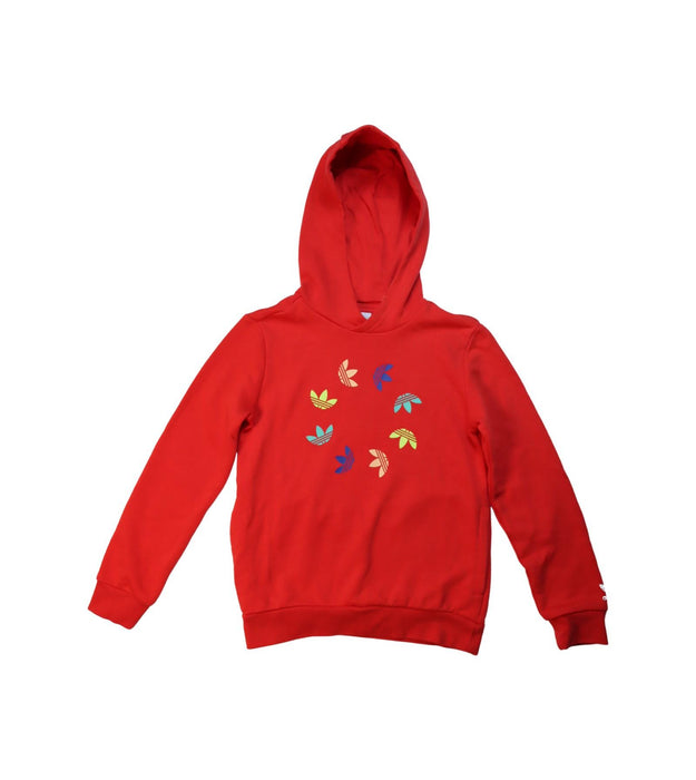 A Red Hooded Sweatshirts from Adidas in size 9Y for neutral. (Front View)