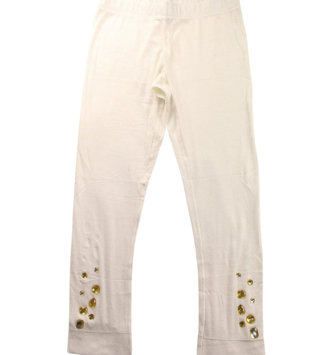 A White Leggings from Simonetta in size 14Y for girl. (Front View)