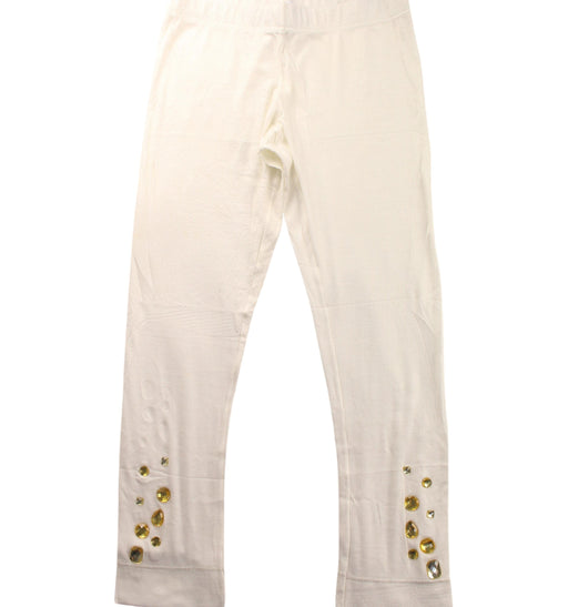 A White Leggings from Simonetta in size 14Y for girl. (Front View)