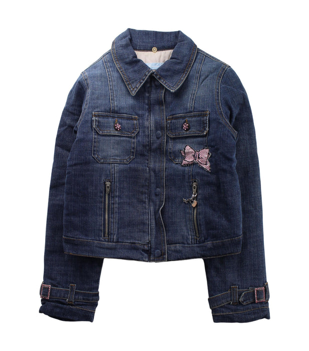 A Blue Lightweight Jackets from Blumarine in size 8Y for girl. (Front View)