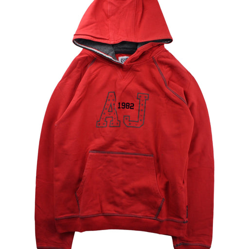 A Red Hooded Sweatshirts from Armani in size 14Y for boy. (Front View)