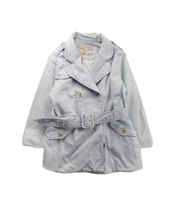 A Blue Coats from Bonpoint in size 3T for girl. (Front View)