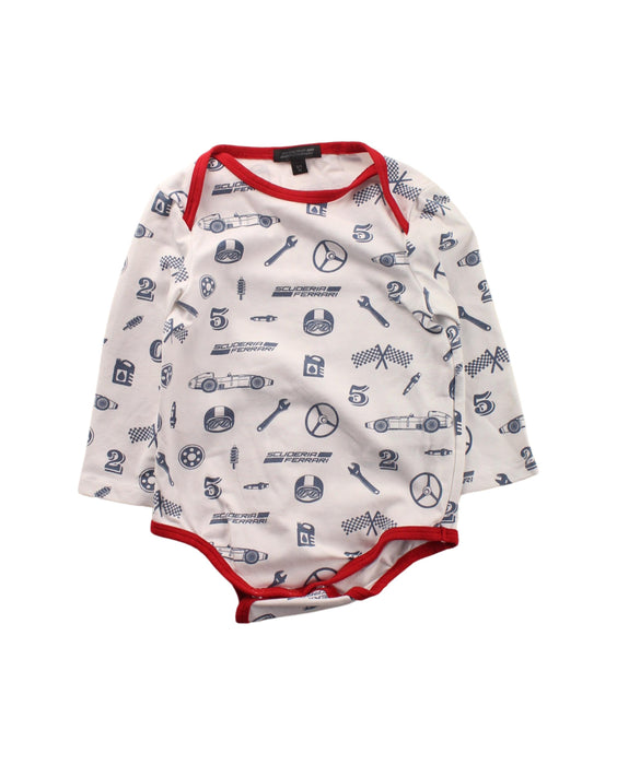 A White Long Sleeve Bodysuits from Ferrari in size 0-3M for boy. (Front View)