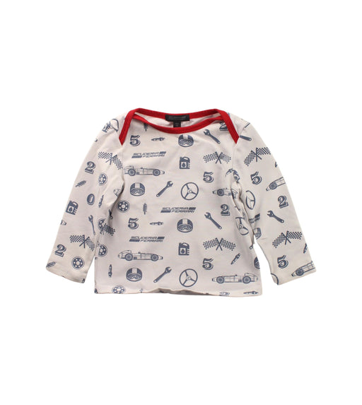 A White Long Sleeve T Shirts from Ferrari in size 0-3M for boy. (Front View)