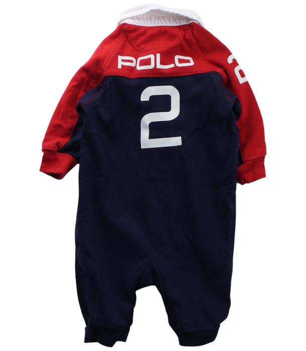 A Blue Long Sleeve Jumpsuits from Ralph Lauren in size 0-3M for boy. (Back View)