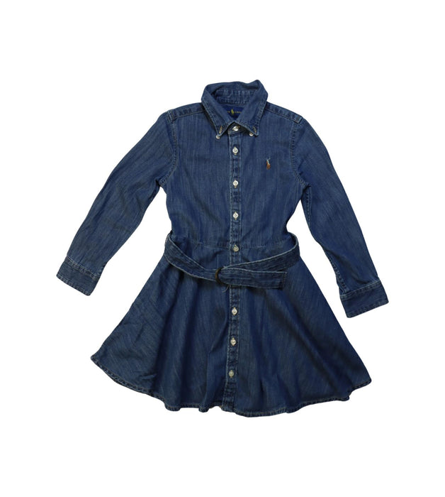 A Navy Long Sleeve Dresses from Ralph Lauren in size 4T for girl. (Front View)