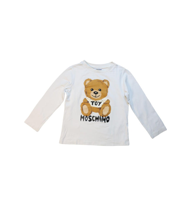 A White Long Sleeve T Shirts from Moschino in size 4T for neutral. (Front View)