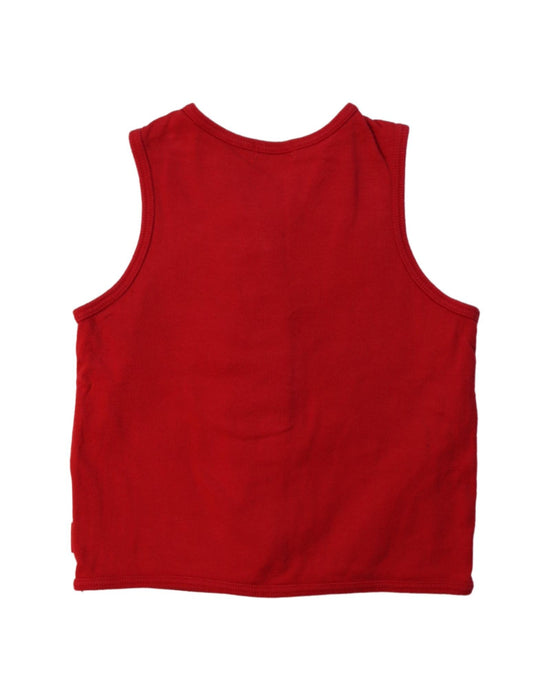 A Red Vests from Miki House in size 4T for girl. (Back View)
