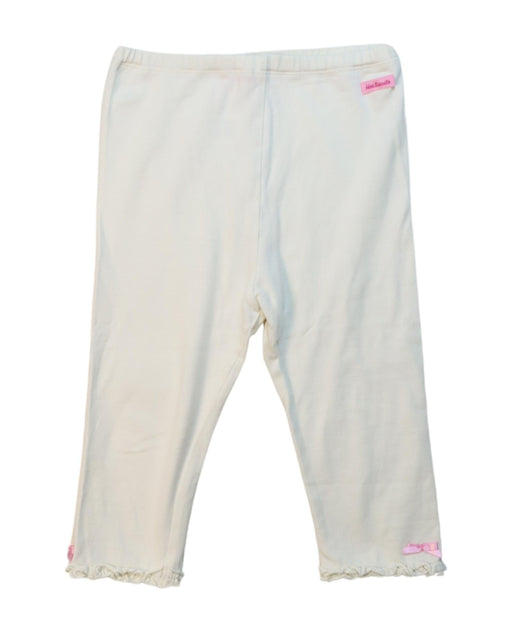 A White Leggings from Miki House in size 3T for girl. (Front View)