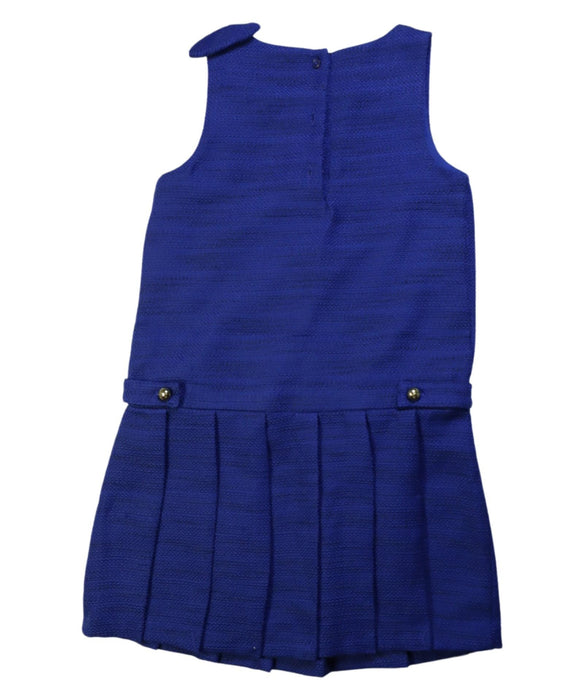 A Blue Sleeveless Dresses from Janie & Jack in size 8Y for girl. (Back View)