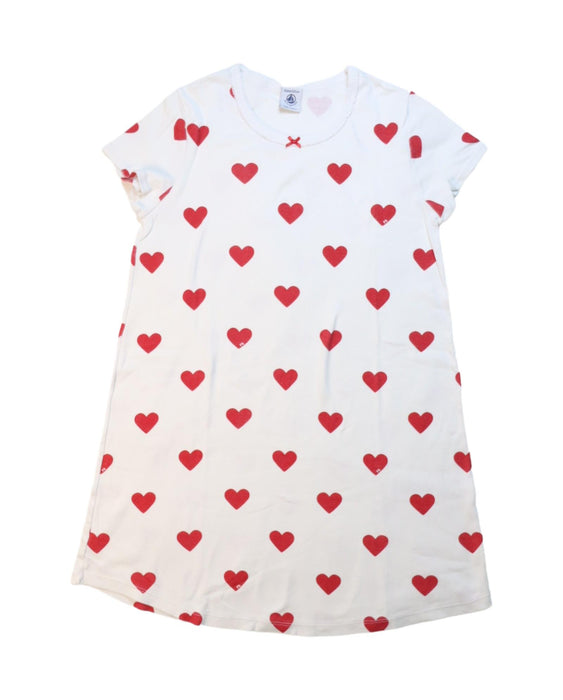 A White Short Sleeve Dresses from Petit Bateau in size 10Y for girl. (Front View)