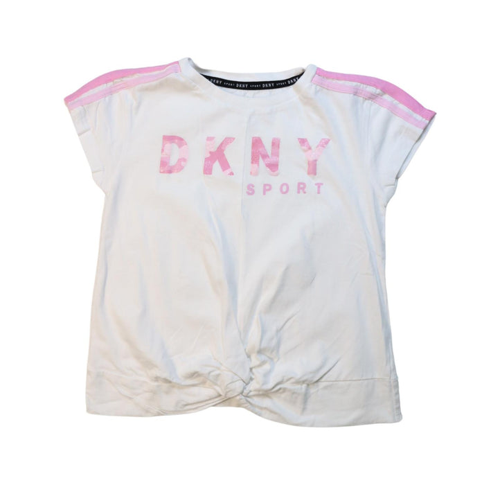 A White Short Sleeve Tops from DKNY in size 10Y for girl. (Front View)