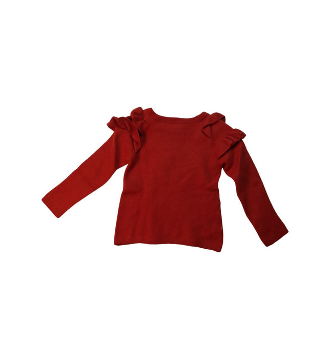 A Red Long Sleeve Tops from Jacadi in size 10Y for girl. (Back View)
