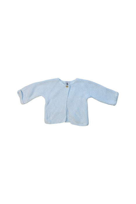 A Blue Cardigans from Petit Bateau in size 3-6M for girl. (Front View)