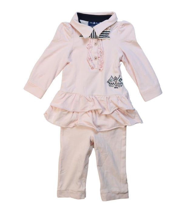 A Pink Long Sleeve Jumpsuits from Nicholas & Bears in size 6-12M for girl. (Front View)