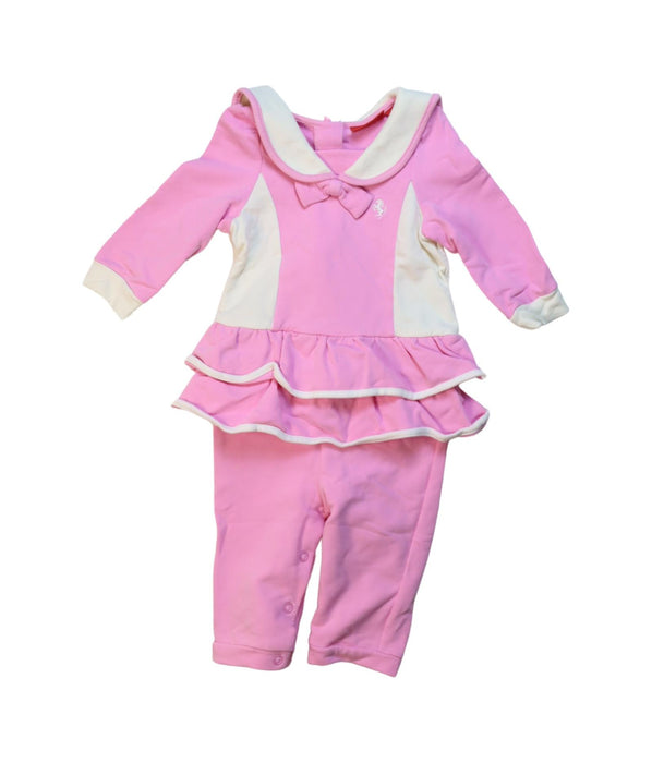 A Pink Long Sleeve Jumpsuits from Ferrari in size 6-12M for girl. (Front View)