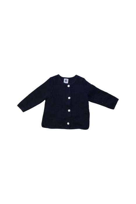 A Navy Cardigans from Petit Bateau in size 6-12M for neutral. (Front View)