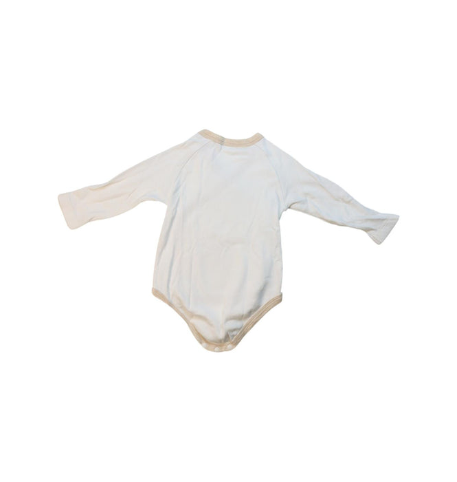 A Beige Long Sleeve Bodysuits from Natures Purest in size 3-6M for neutral. (Back View)