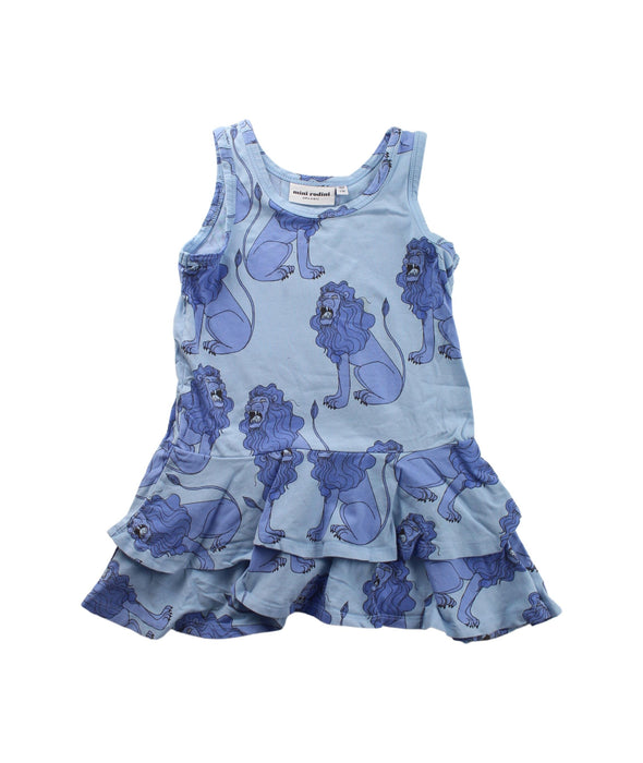A Blue Sleeveless Dresses from Mini Rodini in size 3T for girl. (Front View)