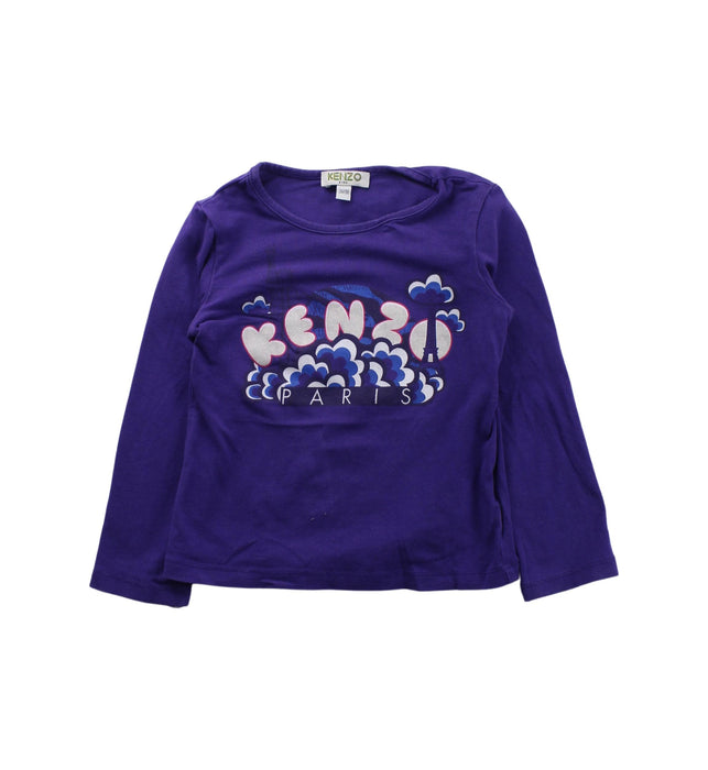 A Purple Long Sleeve T Shirts from Kenzo in size 3T for girl. (Front View)