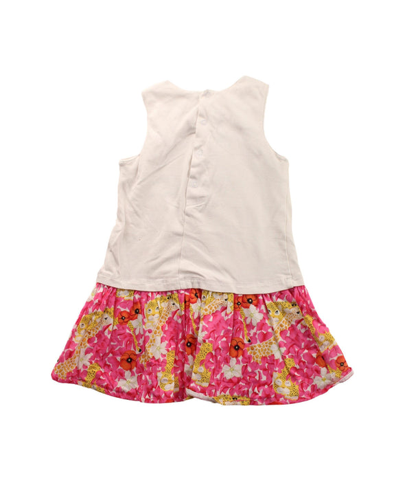 A White Sleeveless Dresses from Kenzo in size 3T for girl. (Back View)