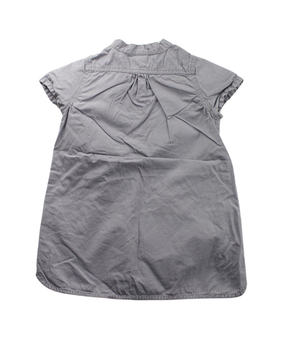 A Grey Short Sleeve Dresses from Petit Bateau in size 2T for girl. (Back View)