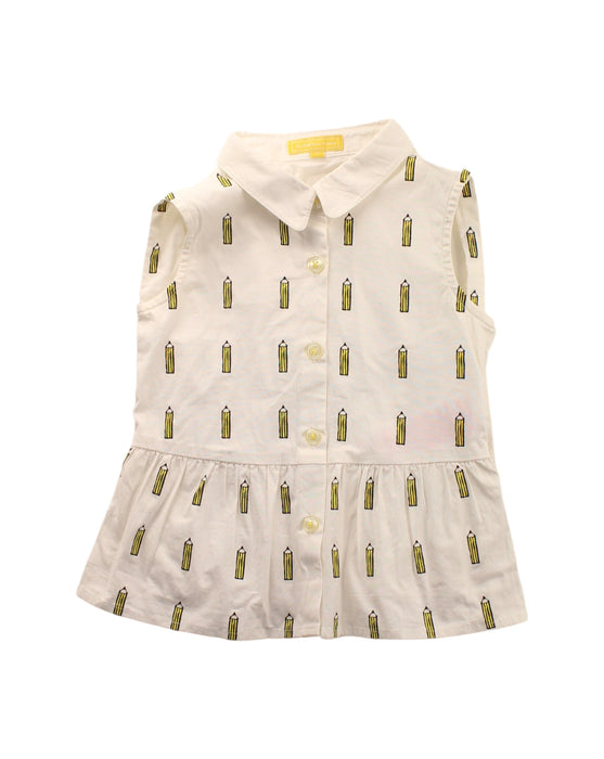 A White Sleeveless Shirts from Nicholas & Bears in size 3T for girl. (Front View)