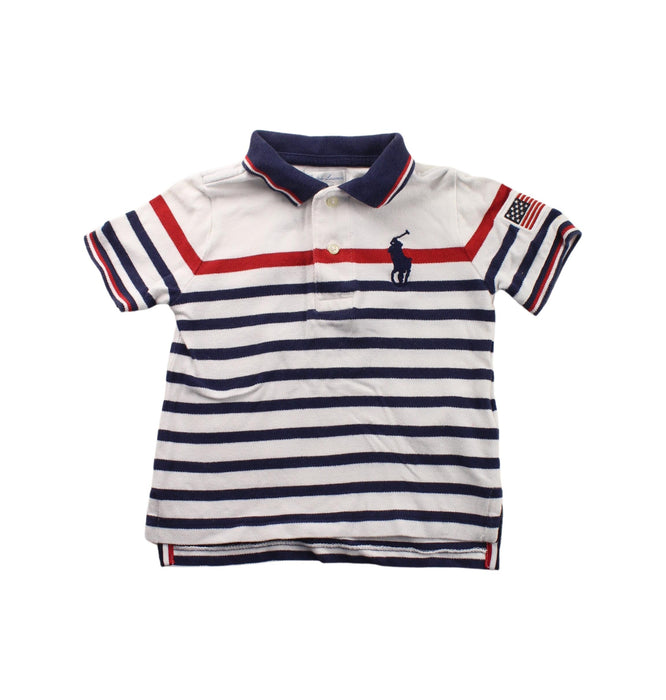 A White Short Sleeve Polos from Ralph Lauren in size 12-18M for boy. (Front View)