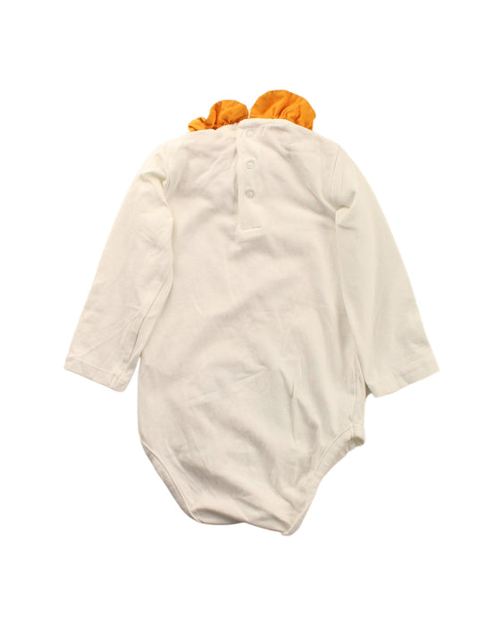 A White Long Sleeve Bodysuits from DPAM in size 6-12M for girl. (Back View)