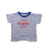 A Blue Short Sleeve T Shirts from Petit Bateau in size 3T for boy. (Front View)