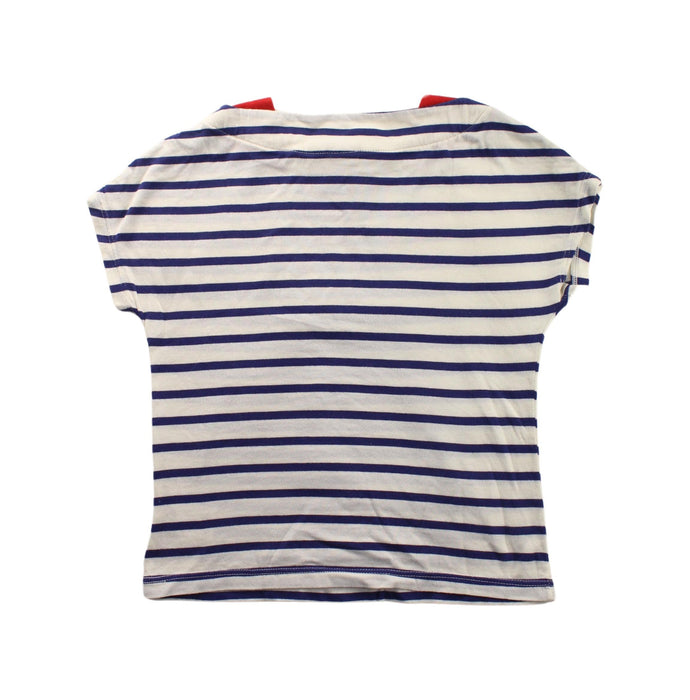 A Blue Short Sleeve Tops from Petit Bateau in size 6T for girl. (Back View)